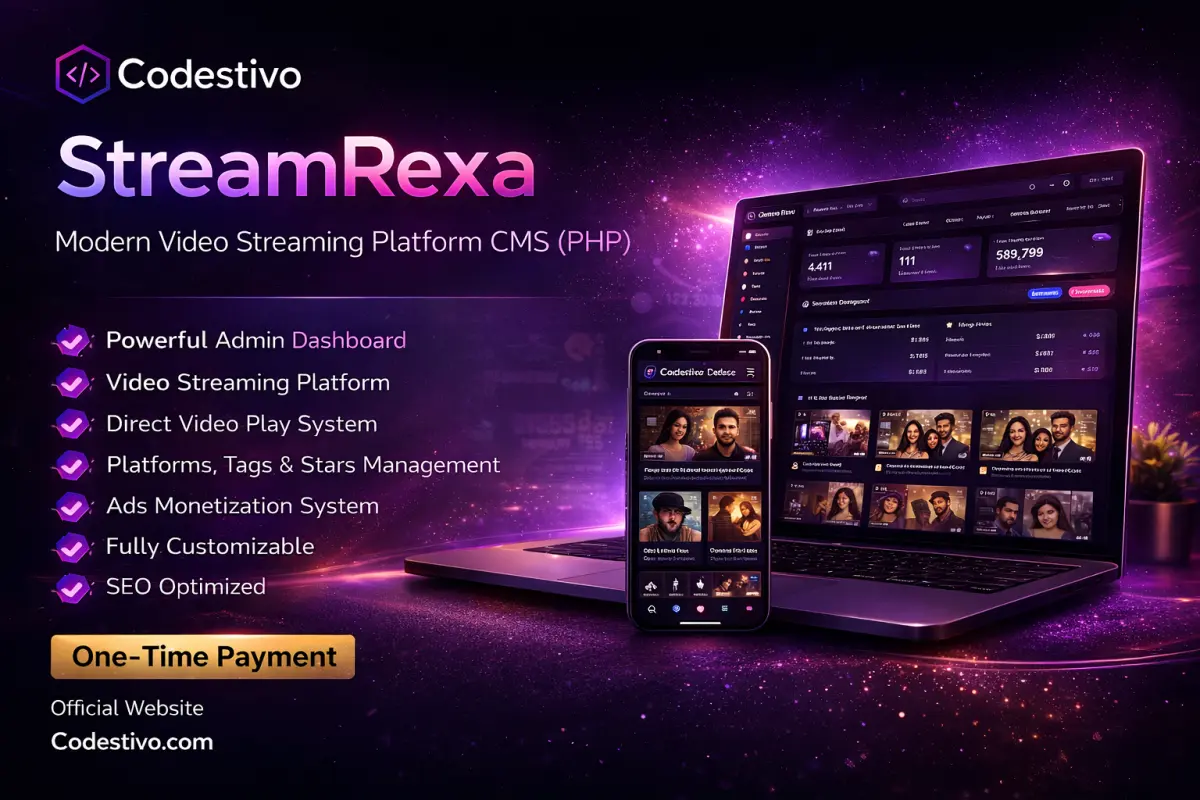 StreamRexa – Modern Video Streaming Platform CMS (PHP)